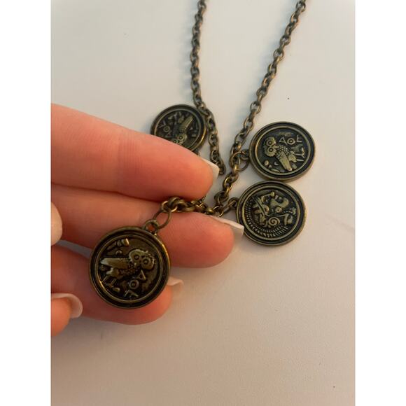 B1G2 FREE 🍁 Greek Owl Coin Charm Necklace - Picture 4 of 6